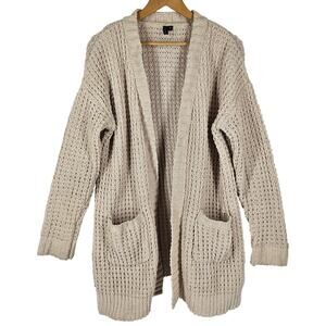 MOON & MADISON WOMEN'S STYLISH & COZY BEIGE CHUNKY CARDIGAN SIZE MEDIUM